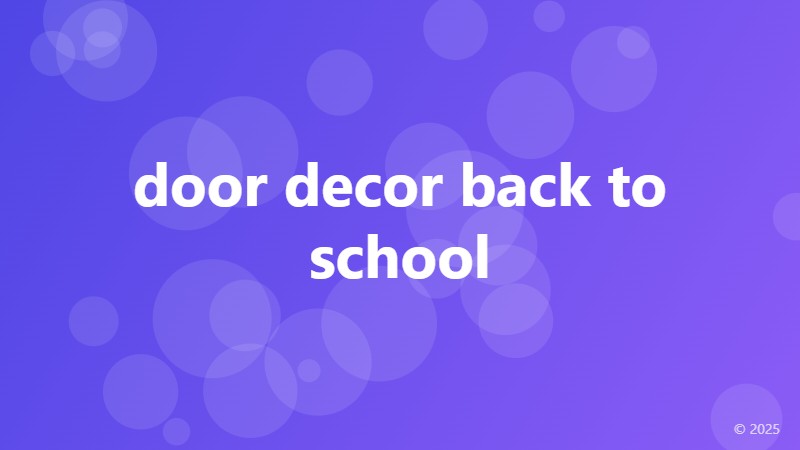 door decor back to school