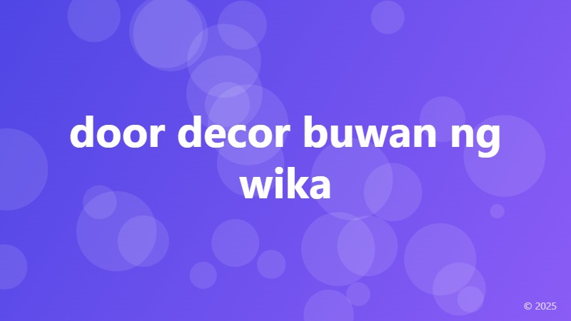 door decor buwan ng wika
