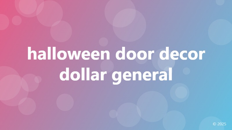 halloween door decor dollar general