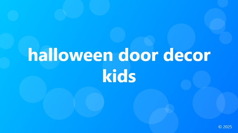 halloween door decor kids