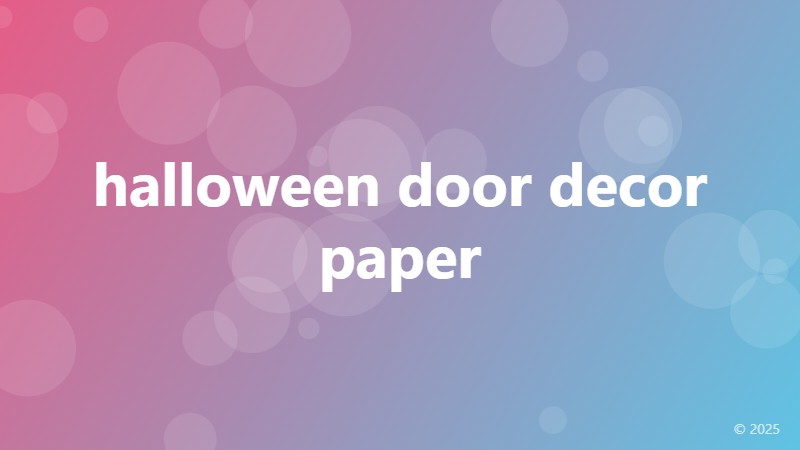 halloween door decor paper