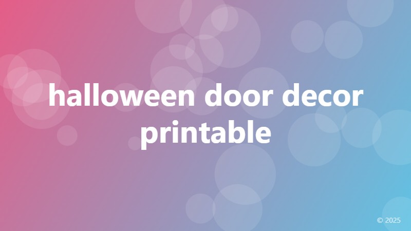 halloween door decor printable
