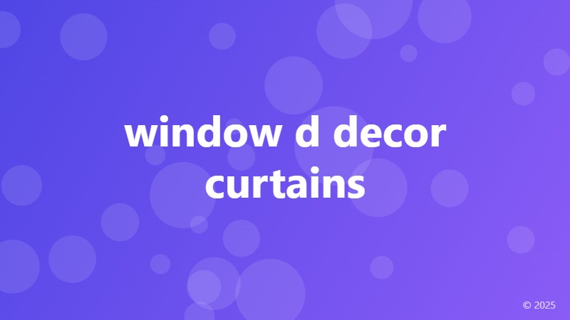 window d decor curtains