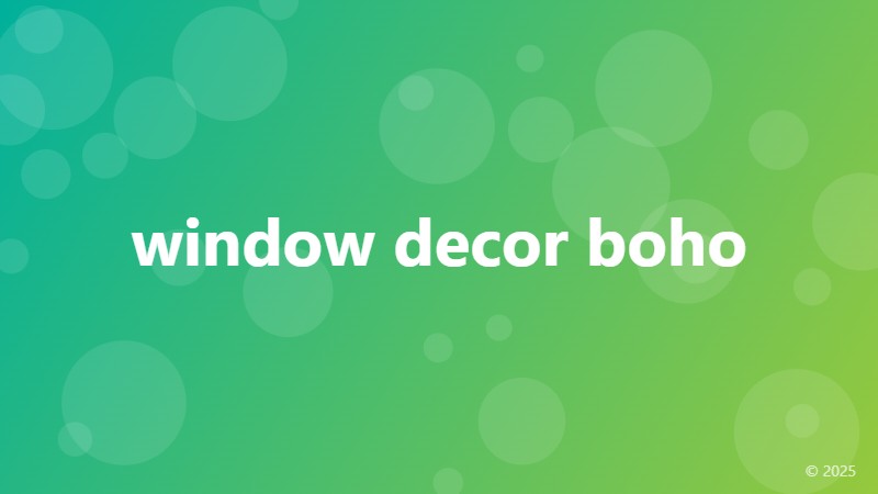 window decor boho