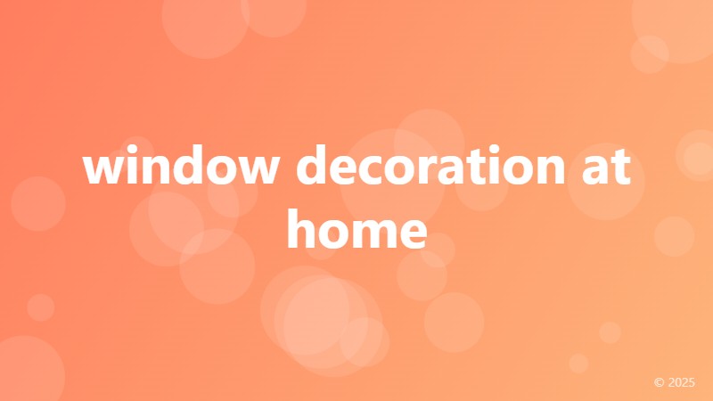 window decoration at home
