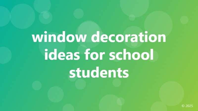 window decoration ideas for school students