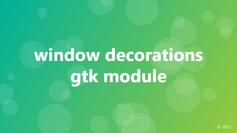 window decorations gtk module
