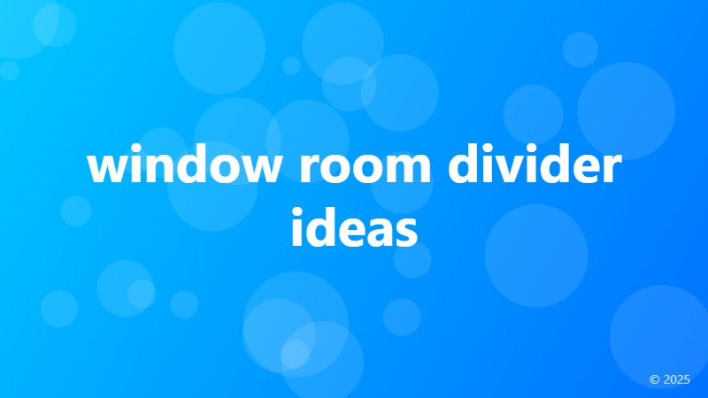 window room divider ideas