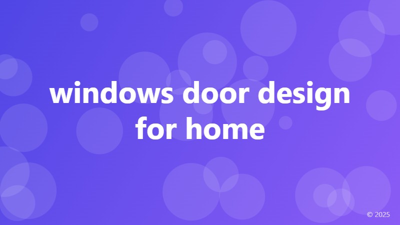 windows door design for home